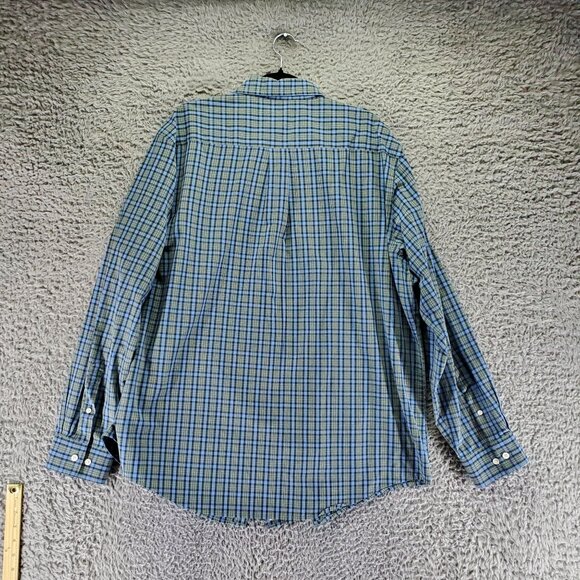 Croft & Barrow Shirt Mens XXL Blue Plaid Easy Care Long Sleeve Button Up - Picture 8 of 9